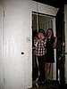 ivy's reaction to the surprise - cover her eyes, scream, and then run to the other side of the room to hide